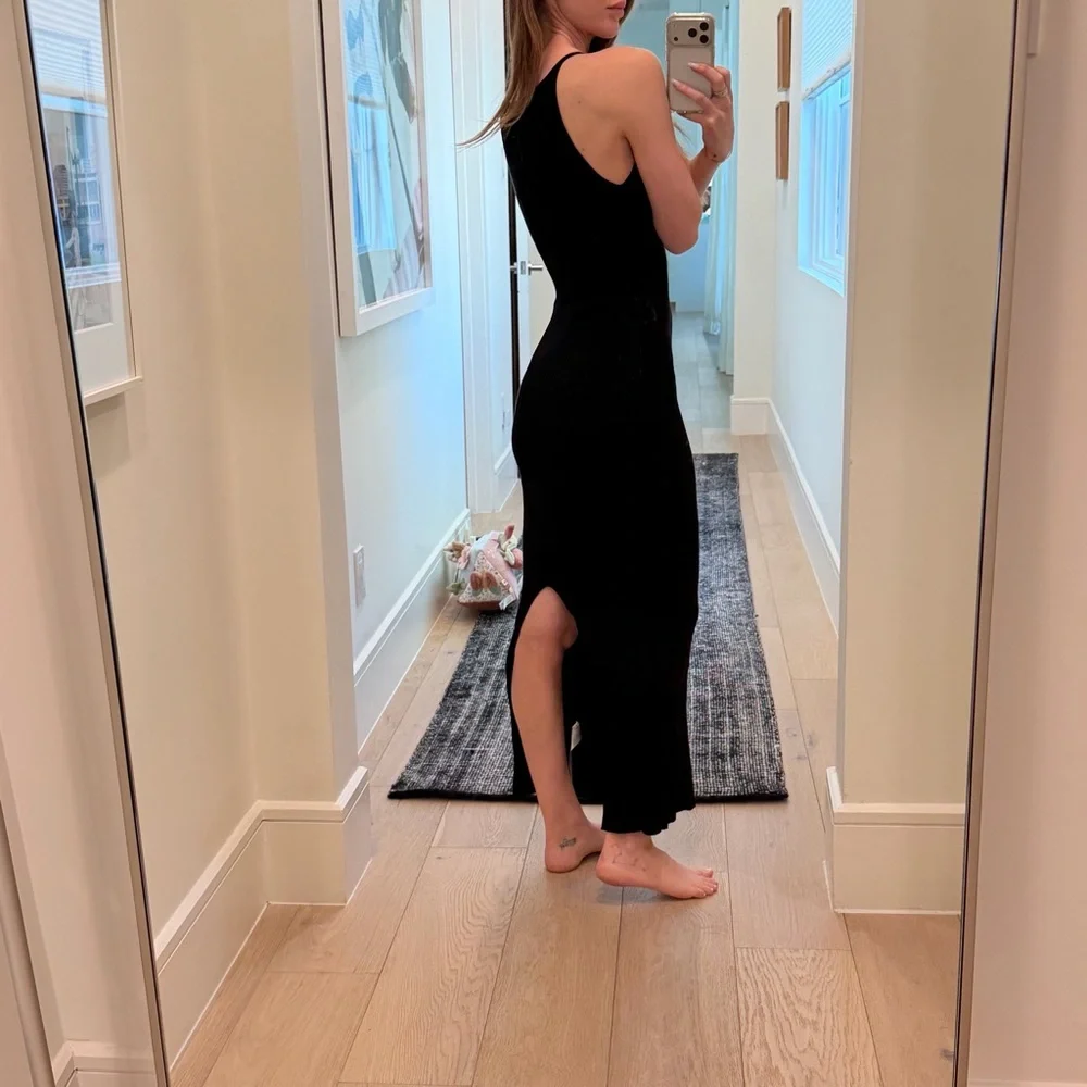 Mango Black Ribbed Dress - Picture 2 of 3